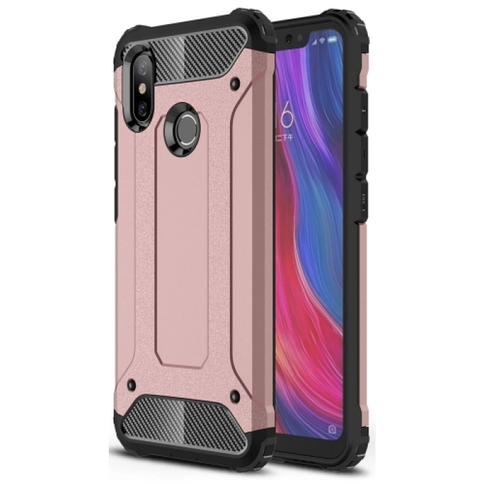 Xiaomi Mi A2 Lite Kılıf Zırhlı Tank Crash Silikon Kapak - Rose Gold