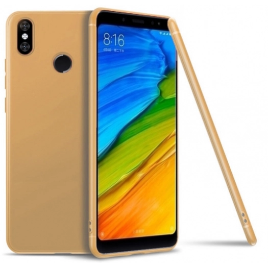 Xiaomi Mi A2 Lite Kılıf İnce Soft Mat Renkli Esnek Silikon Kapak - Gold