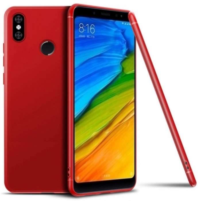 Xiaomi Mi A2 Lite Kılıf İnce Soft Mat Renkli Esnek Silikon Kapak - Kırmızı