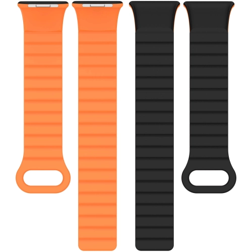 Xiaomi Mi Band 8 Pro Silikon Kordon Zore KRD-105 Strap Kayış - Koyu Kırmızı-Siyah