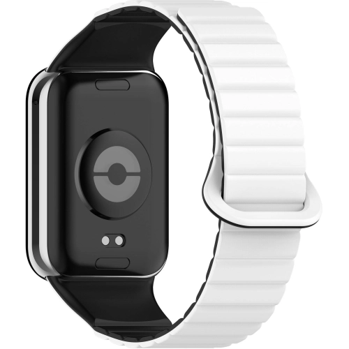 Xiaomi Mi Band 8 Pro Silikon Kordon Zore KRD-105 Strap Kayış - Beyaz-Siyah