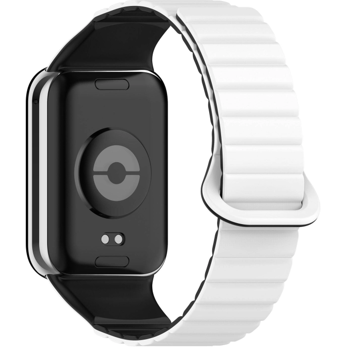 Xiaomi Mi Band 8 Pro Silikon Kordon Zore KRD-105 Strap Kayış - Beyaz-Siyah