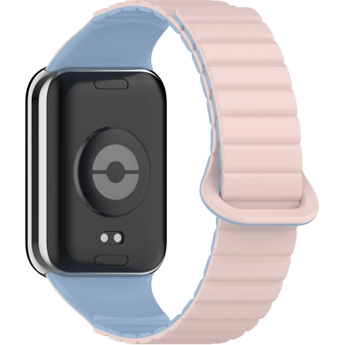 Xiaomi Mi Band 8 Pro Silikon Kordon Zore KRD-105 Strap Kayış - Pembe-Mavi