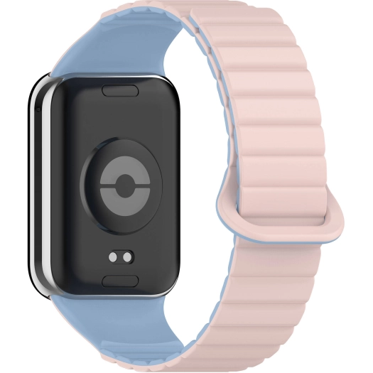 Xiaomi Mi Band 8 Pro Silikon Kordon Zore KRD-105 Strap Kayış - Pembe-Mavi