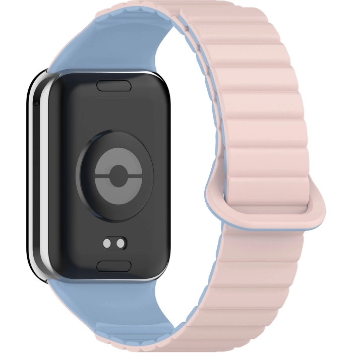 Xiaomi Mi Band 8 Pro Silikon Kordon Zore KRD-105 Strap Kayış - Pembe-Mavi