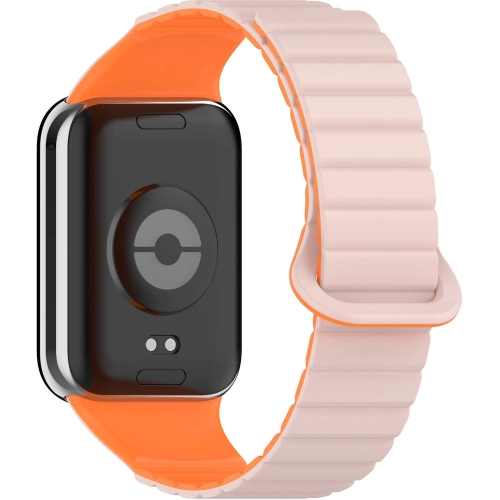 Xiaomi Mi Band 8 Pro Silikon Kordon Zore KRD-105 Strap Kayış - Pembe-Turuncu