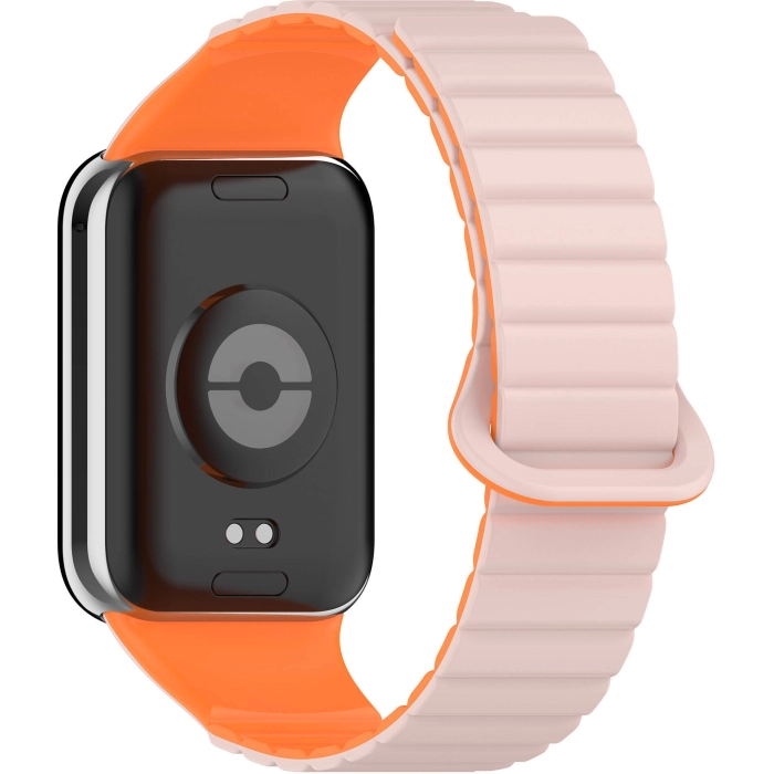 Xiaomi Mi Band 8 Pro Silikon Kordon Zore KRD-105 Strap Kayış - Pembe-Turuncu