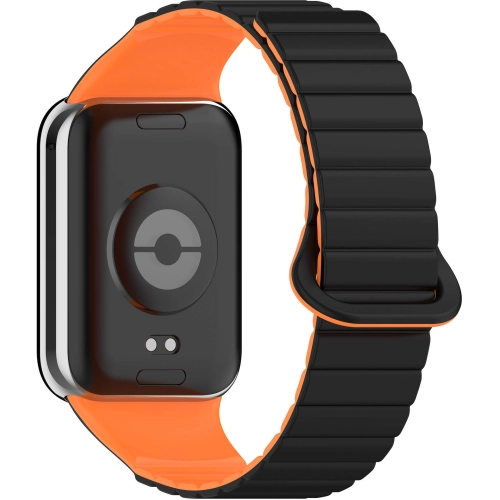 Xiaomi Mi Band 8 Pro Silikon Kordon Zore KRD-105 Strap Kayış - Siyah-Turuncu