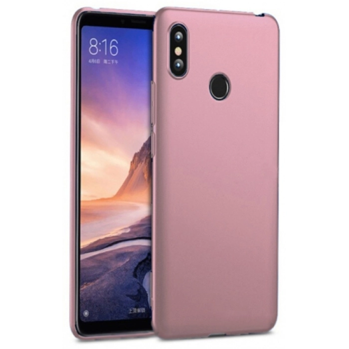 Xiaomi Mi Max 3 Kılıf İnce Soft Mat Renkli Esnek Silikon Kapak - Rose Gold