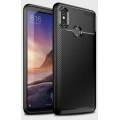Xiaomi Mi Max 3 Kılıf Silikon Parmak İzi Bırakmayan Karbon Soft Negro Kapak - Siyah