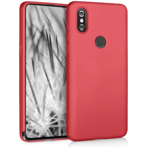 Xiaomi Mi Mix 3 Kılıf İnce Soft Mat Renkli Esnek Silikon Kapak - Kırmızı