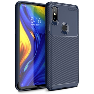 Xiaomi Mi Mix 3 Kılıf Silikon Parmak İzi Bırakmayan Karbon Soft Negro Kapak - Lacivert