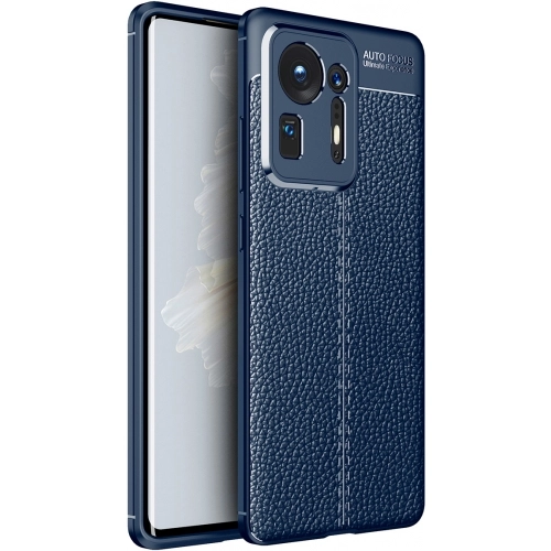 Xiaomi Mi Mix 4 5G Kılıf Deri Görünümlü Lüks Parmak İzi Bırakmaz Niss Silikon Kapak - Lacivert