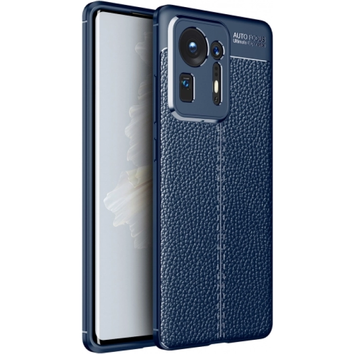 Xiaomi Mi Mix 4 5G Kılıf Deri Görünümlü Lüks Parmak İzi Bırakmaz Niss Silikon Kapak - Lacivert