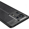 Xiaomi Mi Mix 4 5G Kılıf Deri Görünümlü Lüks Parmak İzi Bırakmaz Niss Silikon Kapak - Siyah