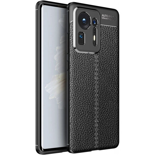 Xiaomi Mi Mix 4 5G Kılıf Deri Görünümlü Lüks Parmak İzi Bırakmaz Niss Silikon Kapak - Siyah