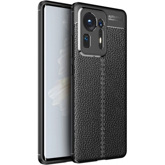 Xiaomi Mi Mix 4 5G Kılıf Deri Görünümlü Lüks Parmak İzi Bırakmaz Niss Silikon Kapak - Siyah