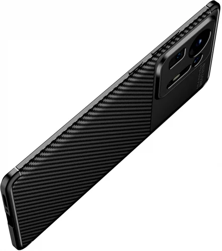 Xiaomi Mi Mix 4 5G Kılıf Karbon Serisi Mat Fiber Silikon Negro Kapak - Siyah