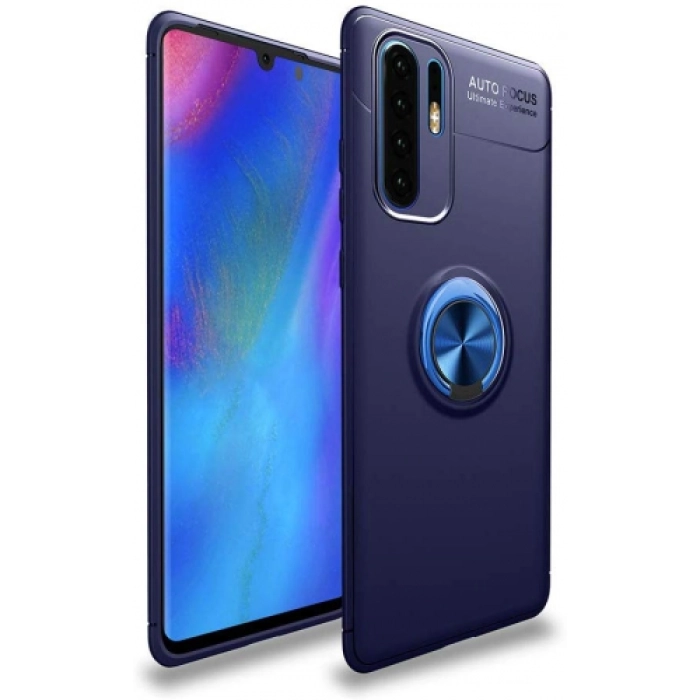 Xiaomi Mi Note 10 Kılıf Renkli Silikon Yüzüklü Standlı Auto Focus Ravel Kapak - Mavi