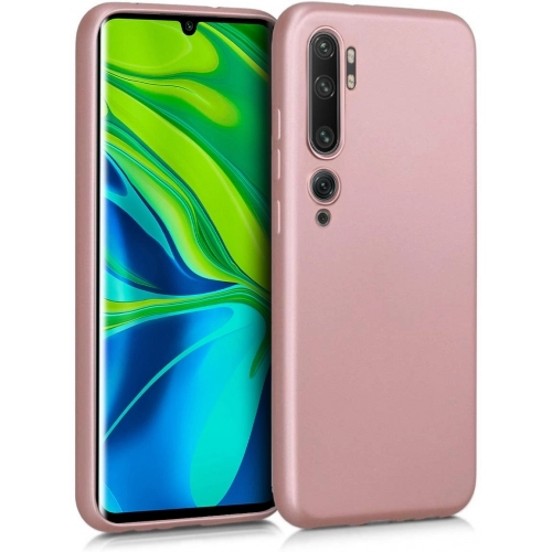 Xiaomi Mi Note 10 Kılıf İnce Soft Mat Renkli Esnek Silikon Kapak - Rose Gold