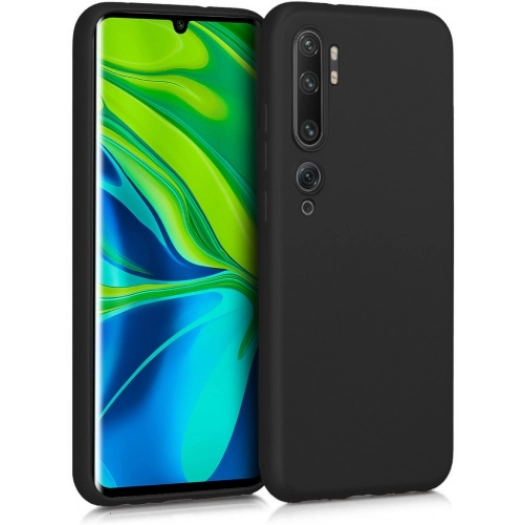 Xiaomi Mi Note 10 Kılıf İnce Soft Mat Renkli Esnek Silikon Kapak - Siyah