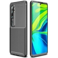 Xiaomi Mi Note 10 Kılıf Silikon Parmak İzi Bırakmayan Karbon Soft Negro Kapak - Siyah