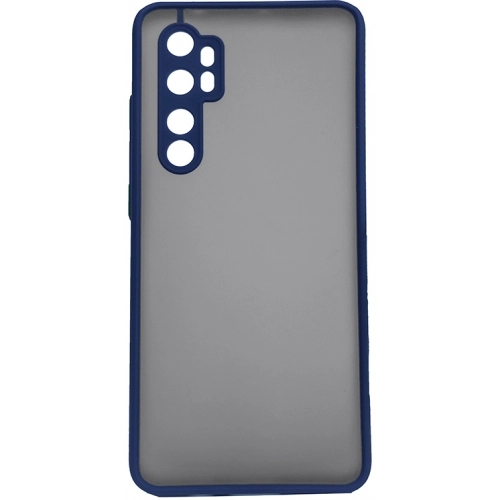 Xiaomi Mi Note 10 Lite Kılıf Kamera Korumalı Arkası Şeffaf Mat Silikon Kapak - Lacivert
