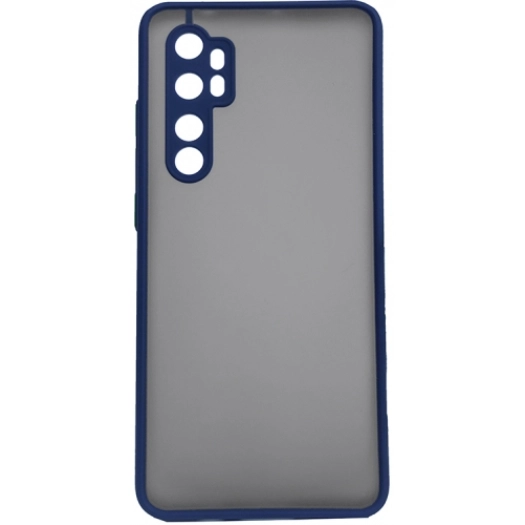 Xiaomi Mi Note 10 Lite Kılıf Kamera Korumalı Arkası Şeffaf Mat Silikon Kapak - Lacivert