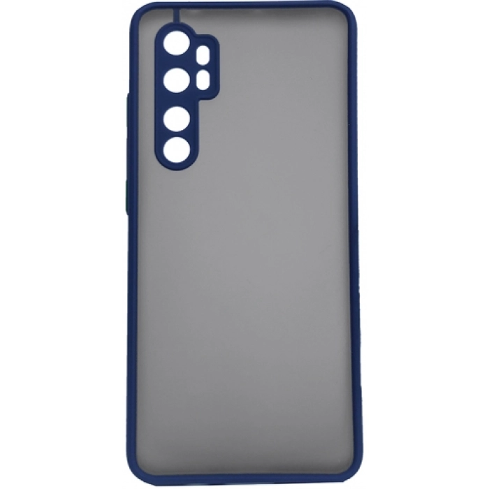 Xiaomi Mi Note 10 Lite Kılıf Kamera Korumalı Arkası Şeffaf Mat Silikon Kapak - Lacivert
