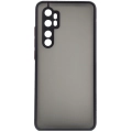 Xiaomi Mi Note 10 Lite Kılıf Kamera Korumalı Arkası Şeffaf Mat Silikon Kapak - Siyah