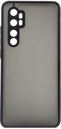 Xiaomi Mi Note 10 Lite Kılıf Kamera Korumalı Arkası Şeffaf Mat Silikon Kapak - Siyah