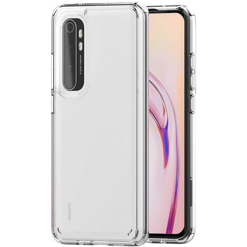 Xiaomi Mi Note 10 Lite Kılıf Korumalı Kenarları Silikon Arkası Sert Coss Kapak - Şeffaf