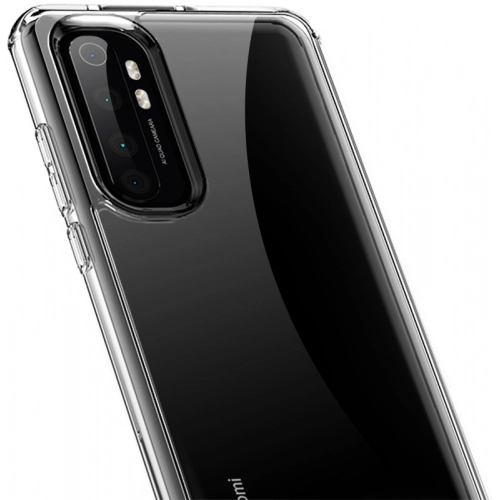 Xiaomi Mi Note 10 Lite Kılıf Korumalı Kenarları Silikon Arkası Sert Coss Kapak - Şeffaf