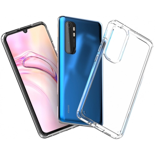 Xiaomi Mi Note 10 Lite Kılıf Korumalı Kenarları Silikon Arkası Sert Coss Kapak - Şeffaf