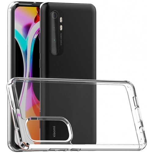 Xiaomi Mi Note 10 Lite Kılıf Korumalı Kenarları Silikon Arkası Sert Coss Kapak  - Şeffaf