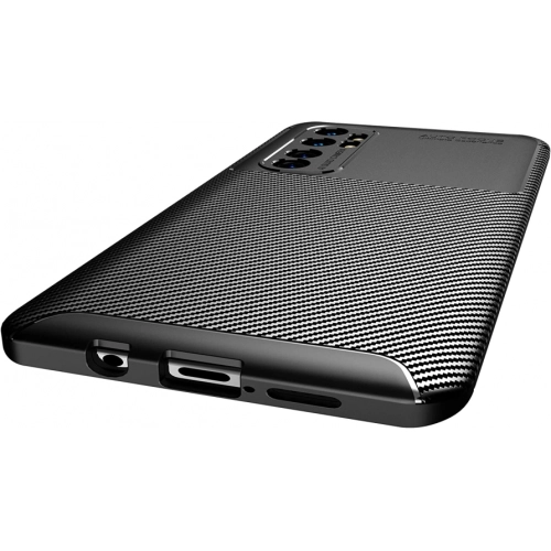 Xiaomi Mi Note 10 Lite Kılıf Silikon Parmak İzi Bırakmayan Karbon Soft Negro Kapak - Siyah