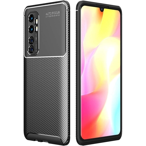 Xiaomi Mi Note 10 Lite Kılıf Silikon Parmak İzi Bırakmayan Karbon Soft Negro Kapak - Siyah