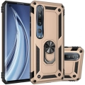 Xiaomi Mi Note 10 Lite Kılıf Silikon Zırhlı Standlı Yüzüklü Mıknatıslı Tank Kapak - Gold