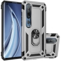 Xiaomi Mi Note 10 Lite Kılıf Silikon Zırhlı Standlı Yüzüklü Mıknatıslı Tank Kapak - Gri