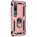 Xiaomi Mi Note 10 Lite Kılıf Silikon Zırhlı Standlı Yüzüklü Mıknatıslı Tank Kapak - Rose Gold