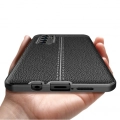 Xiaomi Mi Note 10 Lite Kılıf Deri Görünümlü Lüks Parmak İzi Bırakmaz Niss Silikon Kapak - Siyah