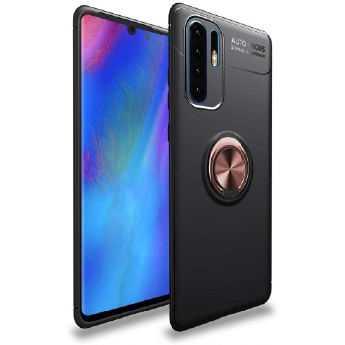 Xiaomi Mi Note 10 Pro Kılıf Renkli Silikon Yüzüklü Standlı Auto Focus Ravel Kapak - Rose Gold