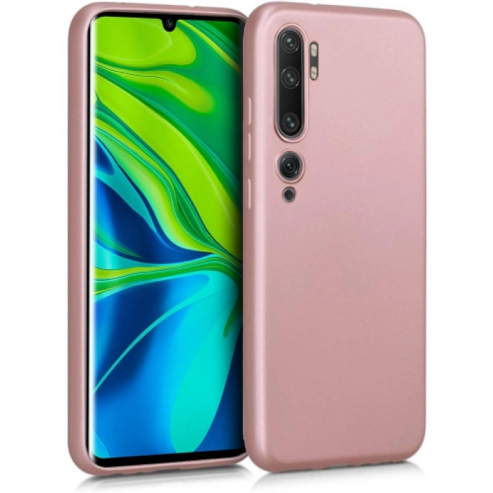 Xiaomi Mi Note 10 Pro Kılıf İnce Soft Mat Renkli Esnek Silikon Kapak - Rose Gold