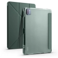 Xiaomi Mi Pad 5 Pro Tablet Kılıfı Standlı Tri Folding Kalemlikli Silikon Smart Cover - Koyu Yeşil