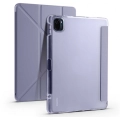 Xiaomi Mi Pad 5 Pro Tablet Kılıfı Standlı Tri Folding Kalemlikli Silikon Smart Cover - Mor