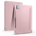 Xiaomi Mi Pad 5 Pro Tablet Kılıfı Standlı Tri Folding Kalemlikli Silikon Smart Cover - Pembe