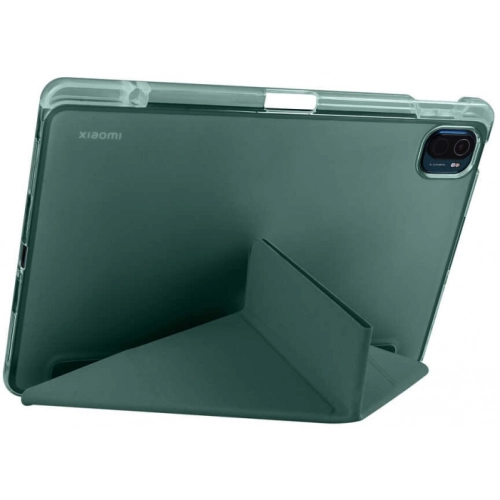 Xiaomi Mi Pad 5 Pro Tablet Kılıfı Standlı Tri Folding Kalemlikli Silikon Smart Cover - Pembe