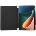 Xiaomi Mi Pad 5 Pro Tablet Kılıfı Standlı Tri Folding Kalemlikli Silikon Smart Cover - Siyah
