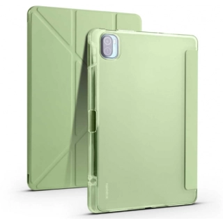 Xiaomi Mi Pad 5 Pro Tablet Kılıfı Standlı Tri Folding Kalemlikli Silikon Smart Cover - Yeşil