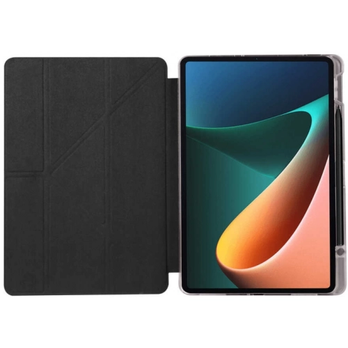Xiaomi Mi Pad 5 Tablet Kılıfı Standlı Tri Folding Kalemlikli Silikon Smart Cover - Siyah
